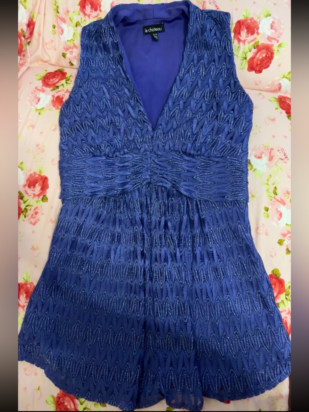 La Chateau True Purple Sleeveless V-Neck Top
